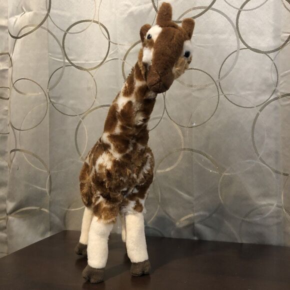 Realistic Giraffe Plush Stuffed Animal Safari Jungle Toy Soft 15" Tall Poseable - Picture 3 of 9